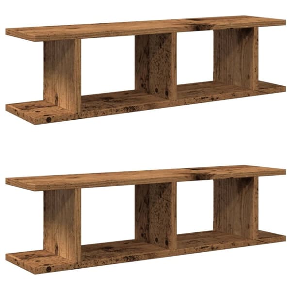 vidaXL Vegghyller 2 stk gammelt tre 90x18x20 cm konstruert tre