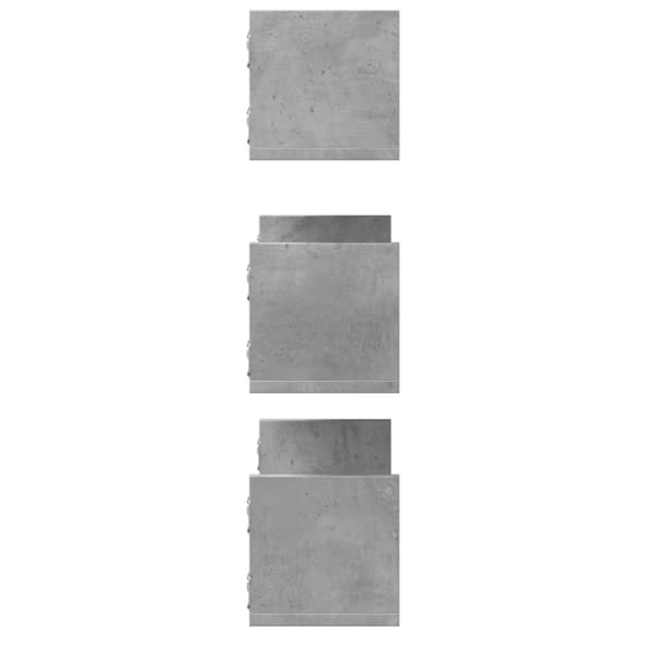 vidaXL Vegghyller 3 stk betonggrå 80x18x18 cm sponplate