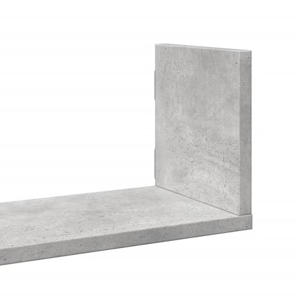 vidaXL Vegghyller 3 stk betonggrå 80x18x18 cm sponplate