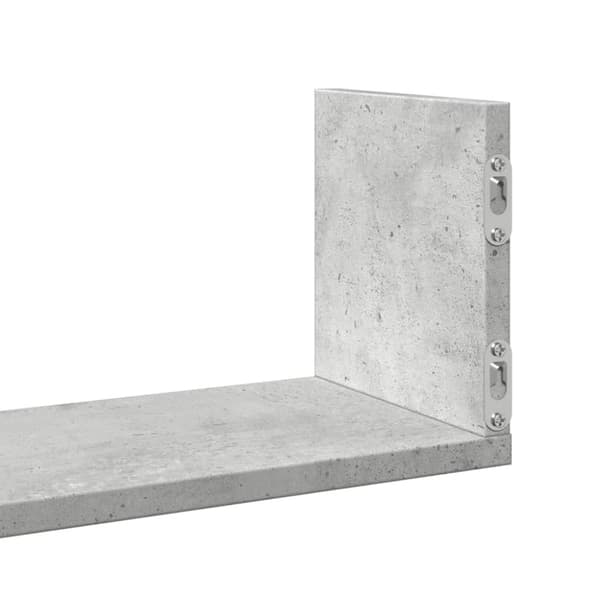vidaXL Vegghyller 3 stk betonggrå 80x18x18 cm sponplate