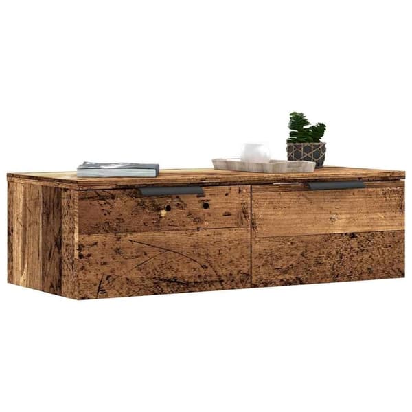 vidaXL vægskab 68x30x20 cm konstrueret træ antikt eg