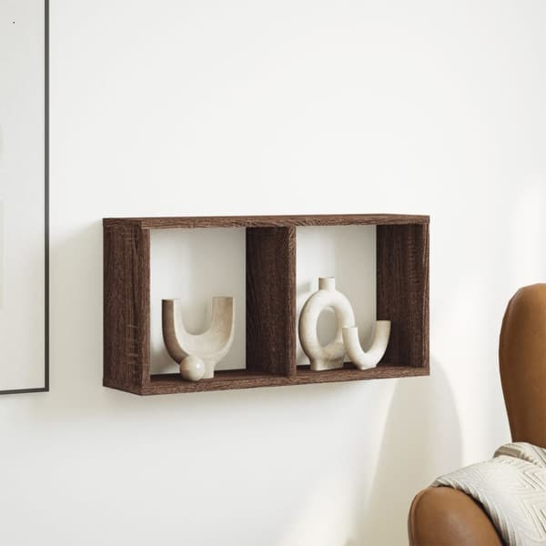 vidaXL Veggskap 60x16x30 cm brun eik konstruert tre