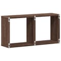 Miniatyrbilde 7 av 10: vidaXL Veggskap 60x16x30 cm brun eik konstruert tre