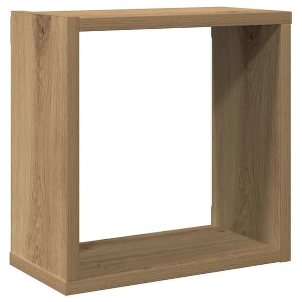 vidaXL Vägghylla kubformad 2 st artisan ek 30x15x30 cm konstruerat trä