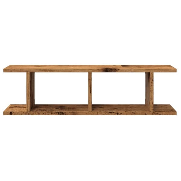 vidaXL væghængte 2 stk. 75x18x20 cm konstrueret træ antikt træ