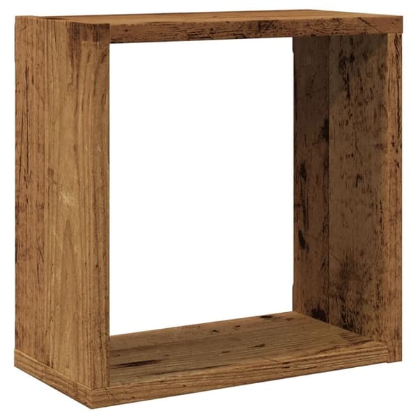 vidaXL Vegghyller kube 6 stk gammelt tre 30x15x30 cm konstruert tre