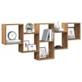 Miniatyrbilde 4 av 11: vidaXL Vegghylle artisan eik 159x18x66 cm konstruert tre