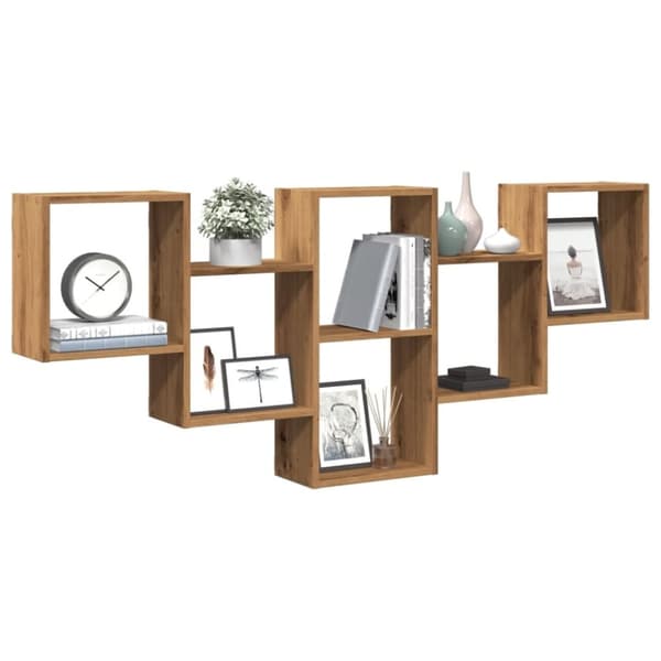 vidaXL Vegghylle artisan eik 159x18x66 cm konstruert tre