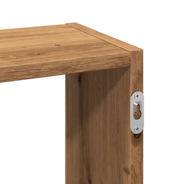 vidaXL Vegghylle artisan eik 159x18x66 cm konstruert tre