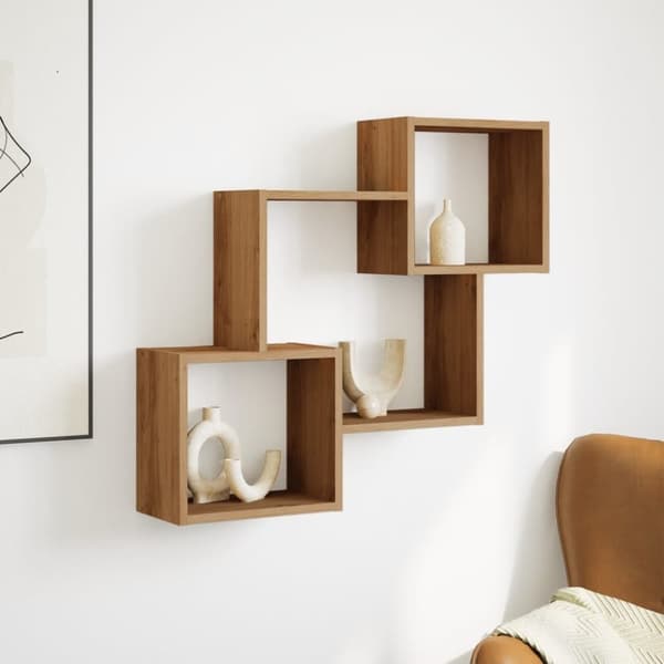 vidaXL Veggskap 78x18x71 cm artisan eik konstruert tre