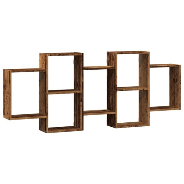 vidaXL væghylde 159x18x65 cm konstrueret træ gammelt træ-look