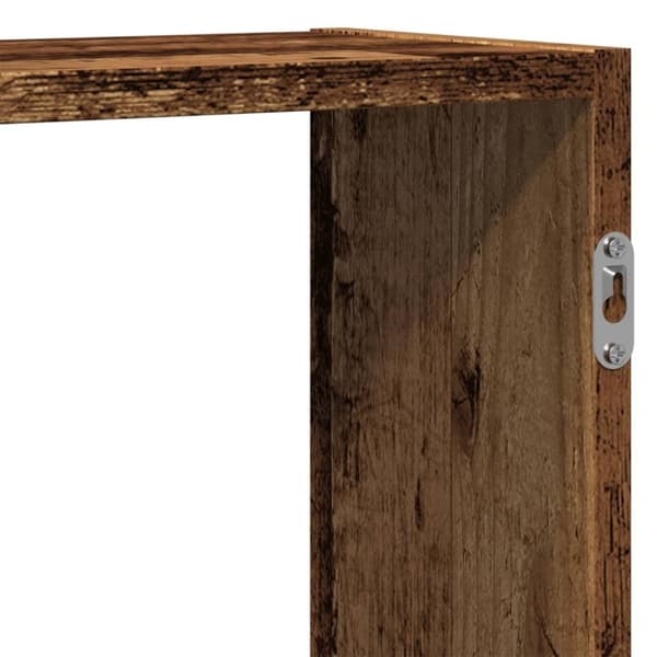 vidaXL væghylde 159x18x65 cm konstrueret træ gammelt træ-look