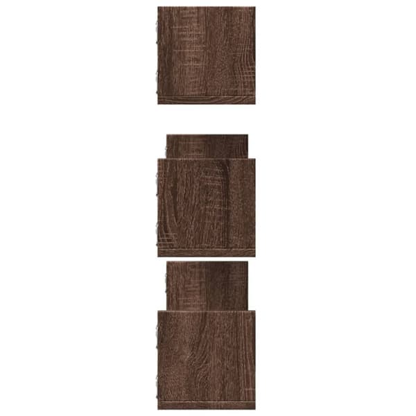 vidaXL Seinähyllyt 3 kpl ruskea tammi 80x18x18 cm tekninen puu