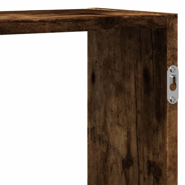 vidaXL Vegghylle røkt eik 129x18x42 cm konstruert tre
