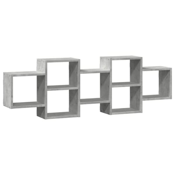 vidaXL Vegghylle betonggrå 129x18x42 cm konstruert tre