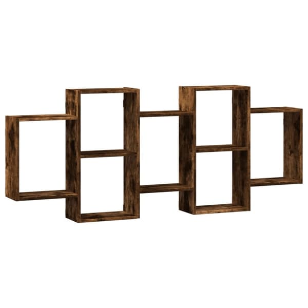 vidaXL Vegghylle røkt eik 159x18x65 cm konstruert tre