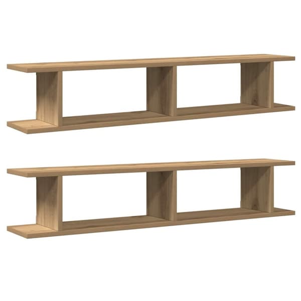 vidaXL Vegghyller 2 stk artisan eik 105x18x20 cm konstruert tre