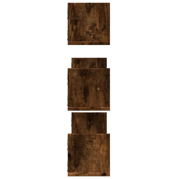 vidaXL Vegghyller 3 stk røkt eik 80x18x18 cm konstruert tre