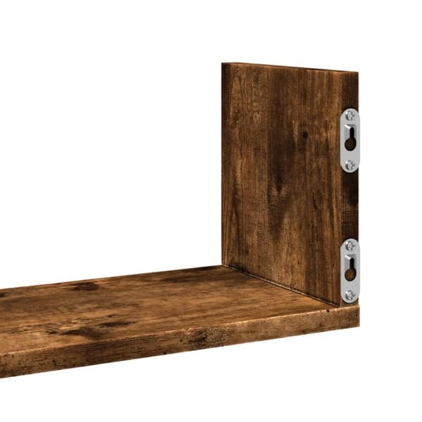 vidaXL Vegghyller 3 stk røkt eik 80x18x18 cm konstruert tre