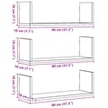 Miniatyrbilde 11 av 11: vidaXL Vegghyller 3 stk røkt eik 80x18x18 cm konstruert tre