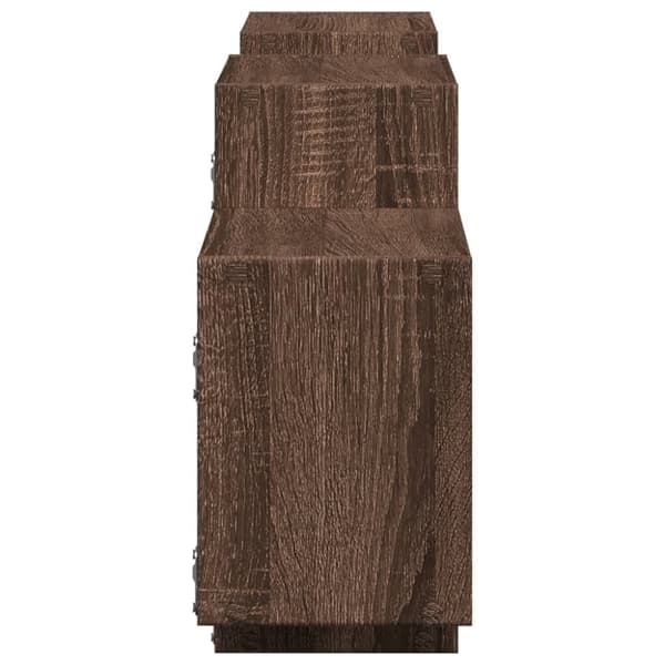 vidaXL Vegghylle brun eik 129x18x42 cm konstruert tre