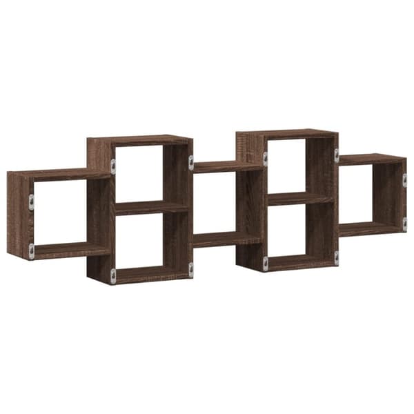 vidaXL Vegghylle brun eik 129x18x42 cm konstruert tre