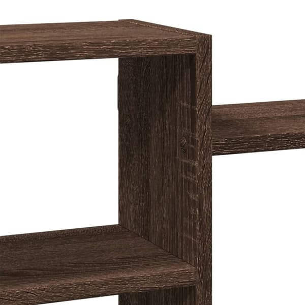 vidaXL Vegghylle brun eik 129x18x42 cm konstruert tre