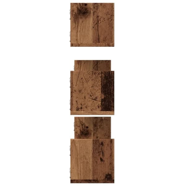 vidaXL Seinähyllyt 3 kpl vanha puu 80x18x18 cm tekninen puu