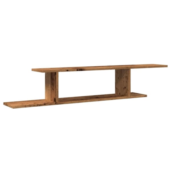 vidaXL Veggmontert TV-hylle gammelt tre 125x18x23 cm konstruert tre
