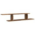 Miniatyrbilde 7 av 10: vidaXL Veggmontert TV-hylle gammelt tre 125x18x23 cm konstruert tre