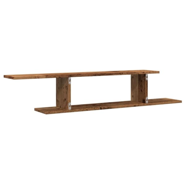 vidaXL Veggmontert TV-hylle gammelt tre 125x18x23 cm konstruert tre