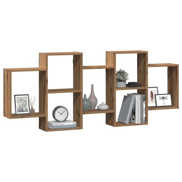 vidaXL Vegghylle artisan eik 159x18x65 cm konstruert tre