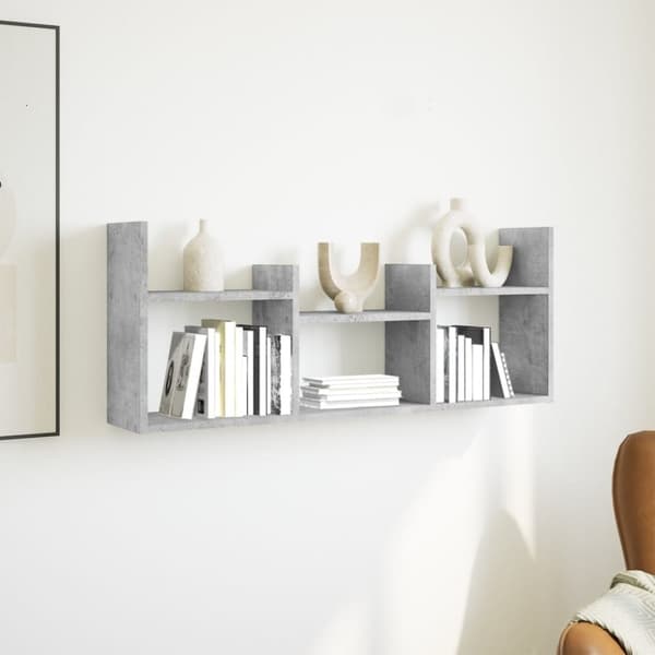 vidaXL Veggskap 100x18x40 cm betonggrå konstruert tre