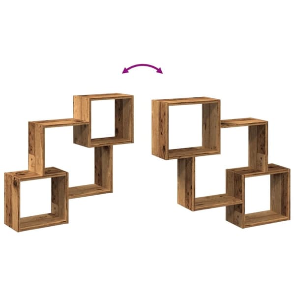 vidaXL vægskab 78x18x71 cm konstrueret træ antikt træ