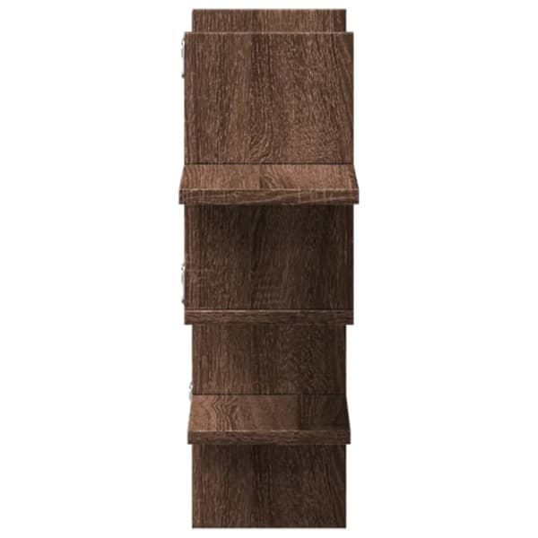 vidaXL væghylde 124,5x18x60,5 cm konstrueret træ brun egetræsfarve
