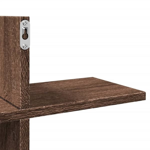 vidaXL væghylde 124,5x18x60,5 cm konstrueret træ brun egetræsfarve