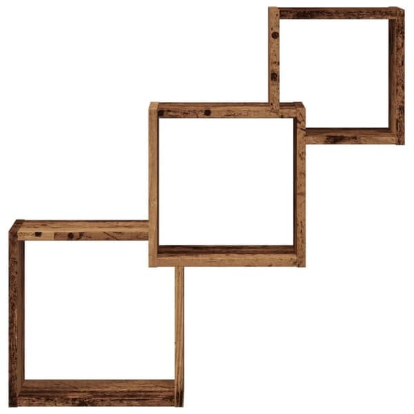 vidaXL Vegghyller kubeformet gammelt tre 68x15x68 cm konstruert tre