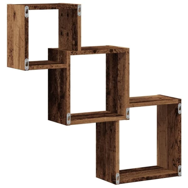vidaXL Vegghyller kubeformet gammelt tre 68x15x68 cm konstruert tre