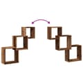 Miniatyrbilde 8 av 11: vidaXL Vegghyller kubeformet gammelt tre 68x15x68 cm konstruert tre