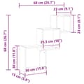 Miniatyrbilde 11 av 11: vidaXL Vegghyller kubeformet gammelt tre 68x15x68 cm konstruert tre