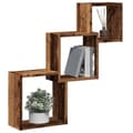Miniatyrbilde 2 av 11: vidaXL Vegghyller kubeformet gammelt tre 68x15x68 cm konstruert tre