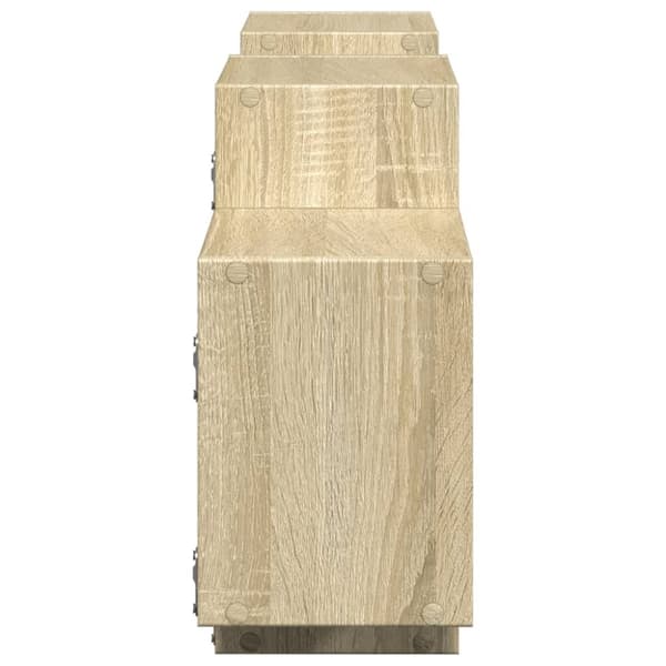 vidaXL Vegghylle sonoma eik 129x18x42 cm konstruert tre