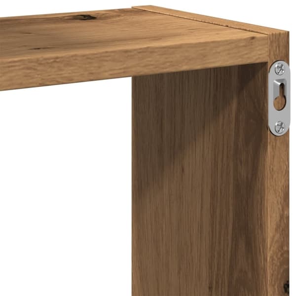 vidaXL væghylder 68x15x68 cm kubeformet konstrueret træ kunsteg
