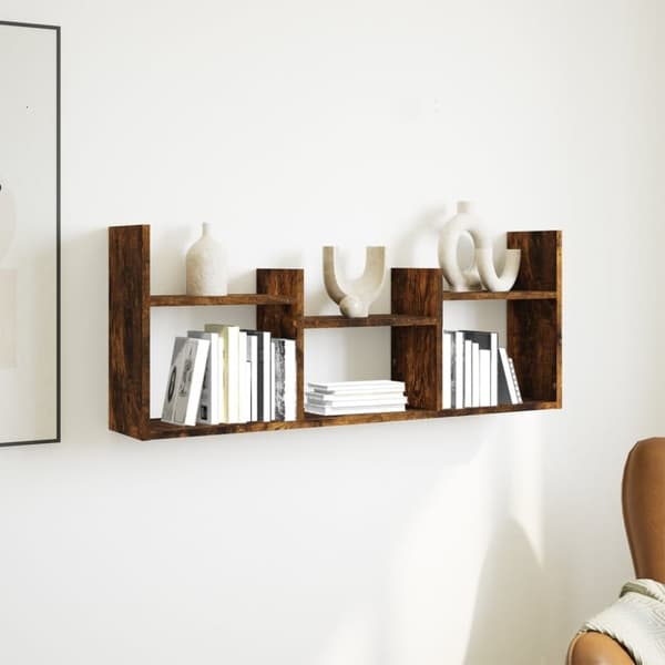 vidaXL Veggskap 100x18x40 cm røkt eik konstruert tre