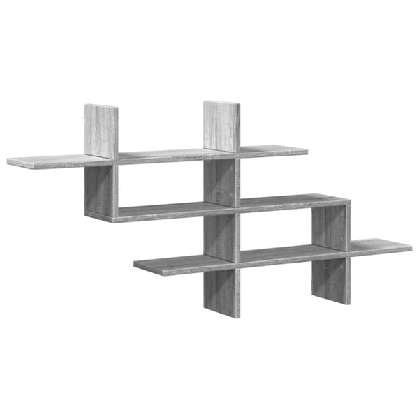 vidaXL Vegghylle grå sonoma 124,5x18x60,5 cm konstruert tre