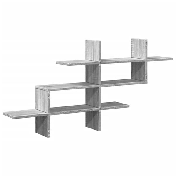 vidaXL Vegghylle grå sonoma 124,5x18x60,5 cm konstruert tre