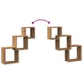 Miniatyrbilde 8 av 11: vidaXL Vegghyller kubeformet artisan eik 68x15x68 cm konstruert tre