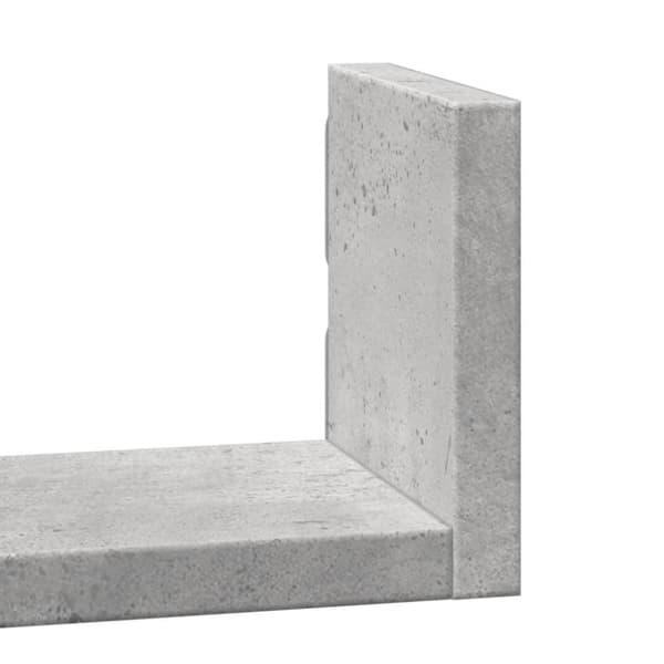 vidaXL Vägghylla 3 st betonggrå konstruerat trä