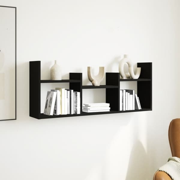 vidaXL Veggskap 100x18x40 cm svart konstruert tre