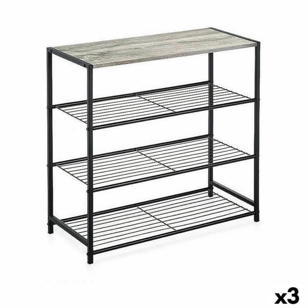 Hylder Confortime Sort Metal 60 x 30 x 63,5 cm (3 enheder)